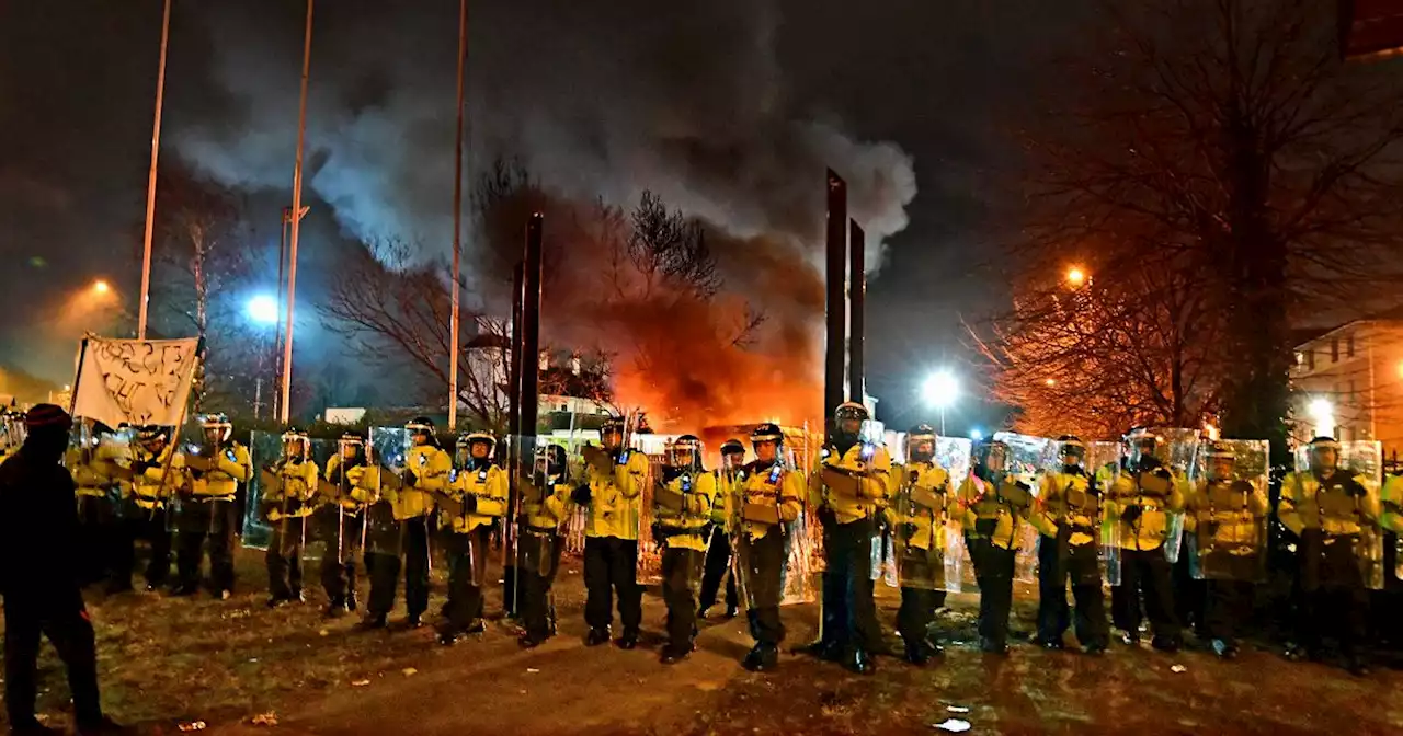 Police van in flames as 'asylum seeker' hotel protest descends into chaos