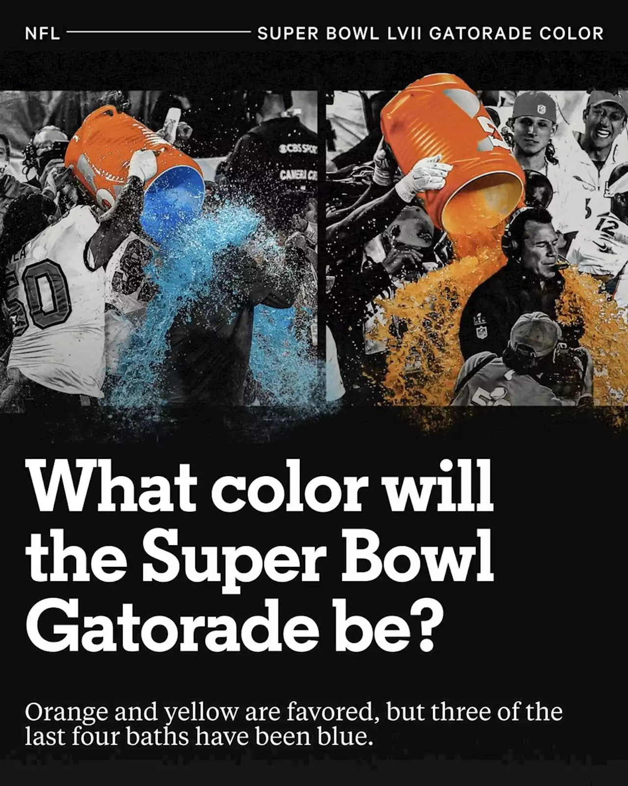 What color Gatorade will be dumped on Andy Reid or Nick Sirianni?