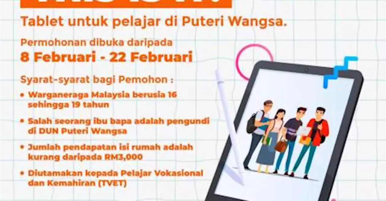 Free tablets for Puteri Wangsa students