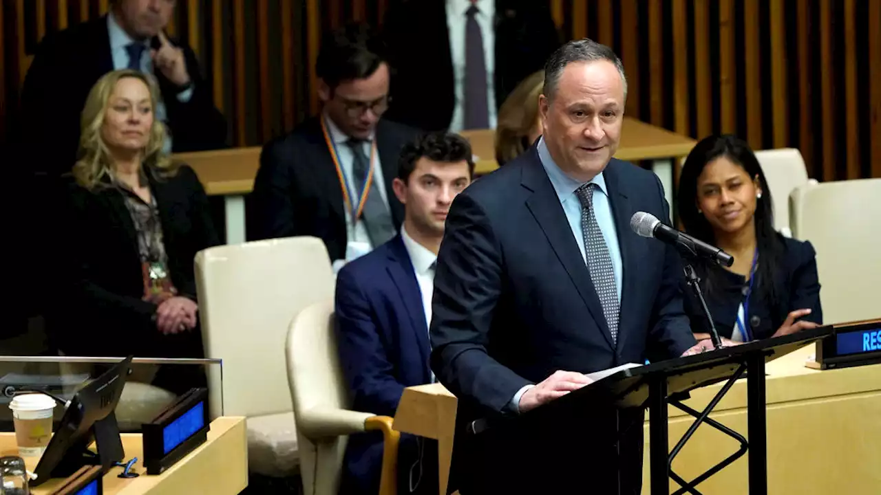 At U.N., second gentleman Doug Emhoff warns resurgent antisemitism is a danger to all Americans