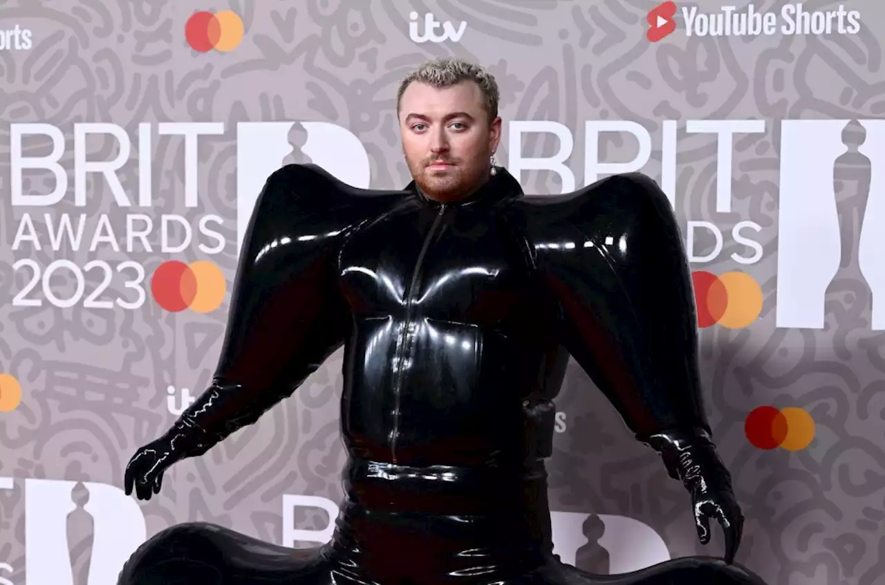 Sam Smith Stuns With Inflatable Latex Outfit on 2023 Brit Awards Red Carpet