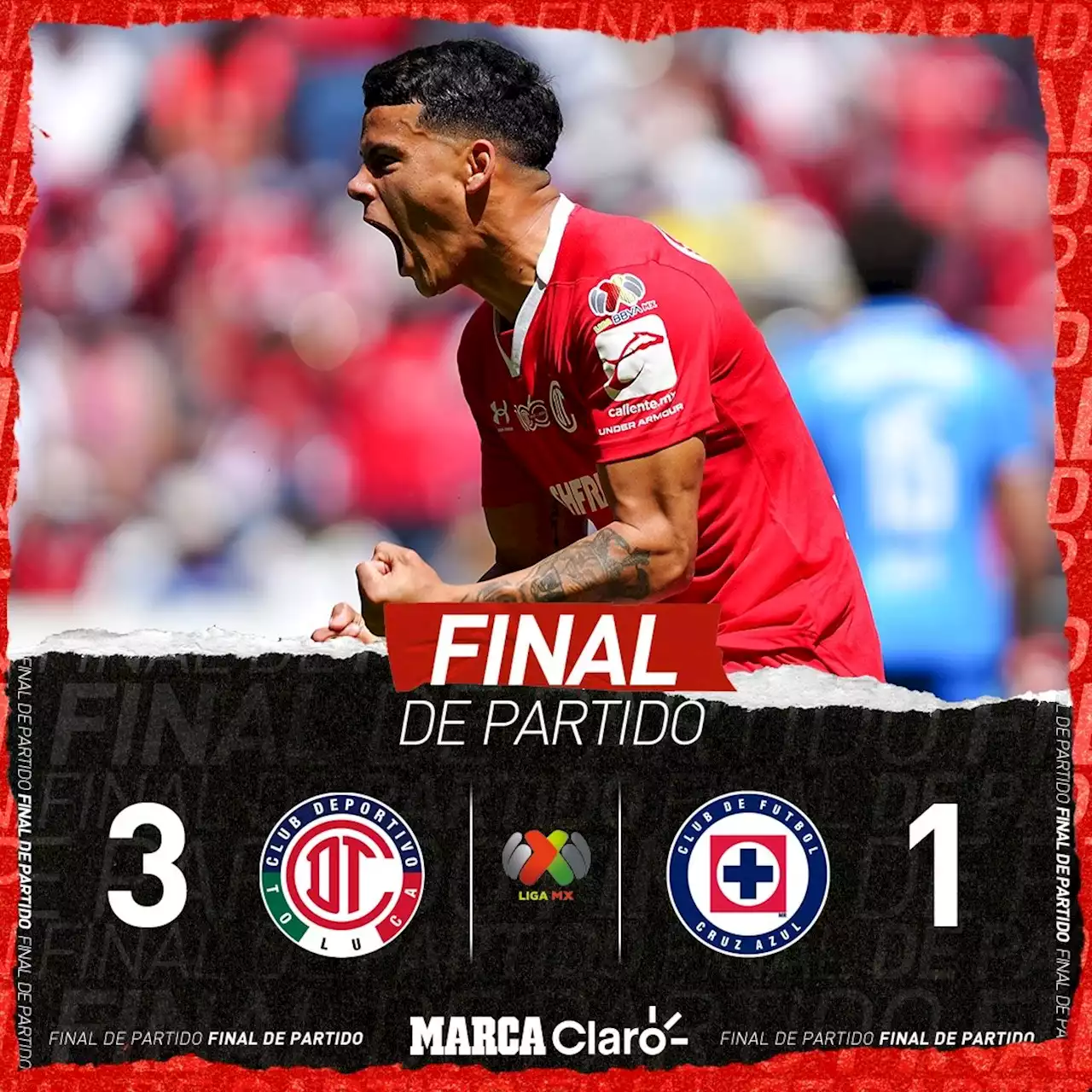 Toluca lleva al infierno al Cruz Azul que sigue sin ganar