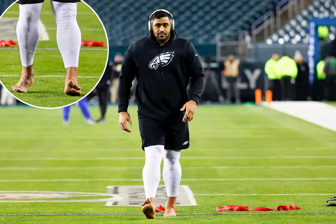 Eagles’ Jordan Mailata may change ‘barefoot routine’ for Super Bowl: ‘Superstitious’