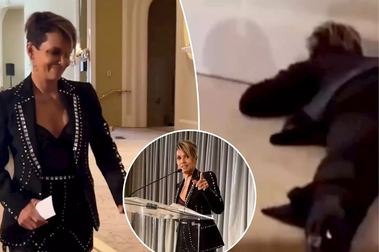 Halle Berry takes hard fall onstage at charity event: ‘I face planted’