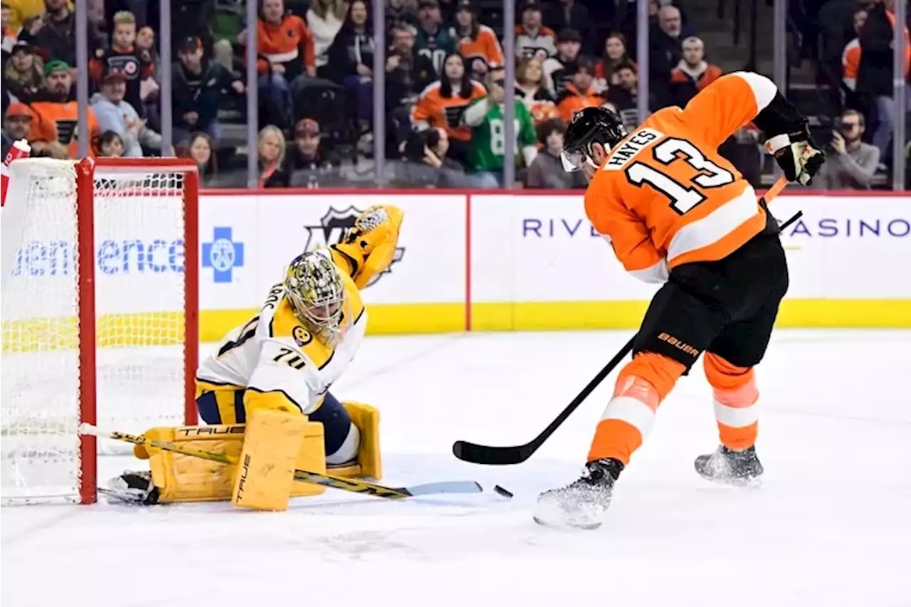 Flyers fall 2-1 in overtime to Predators after a defensive struggle