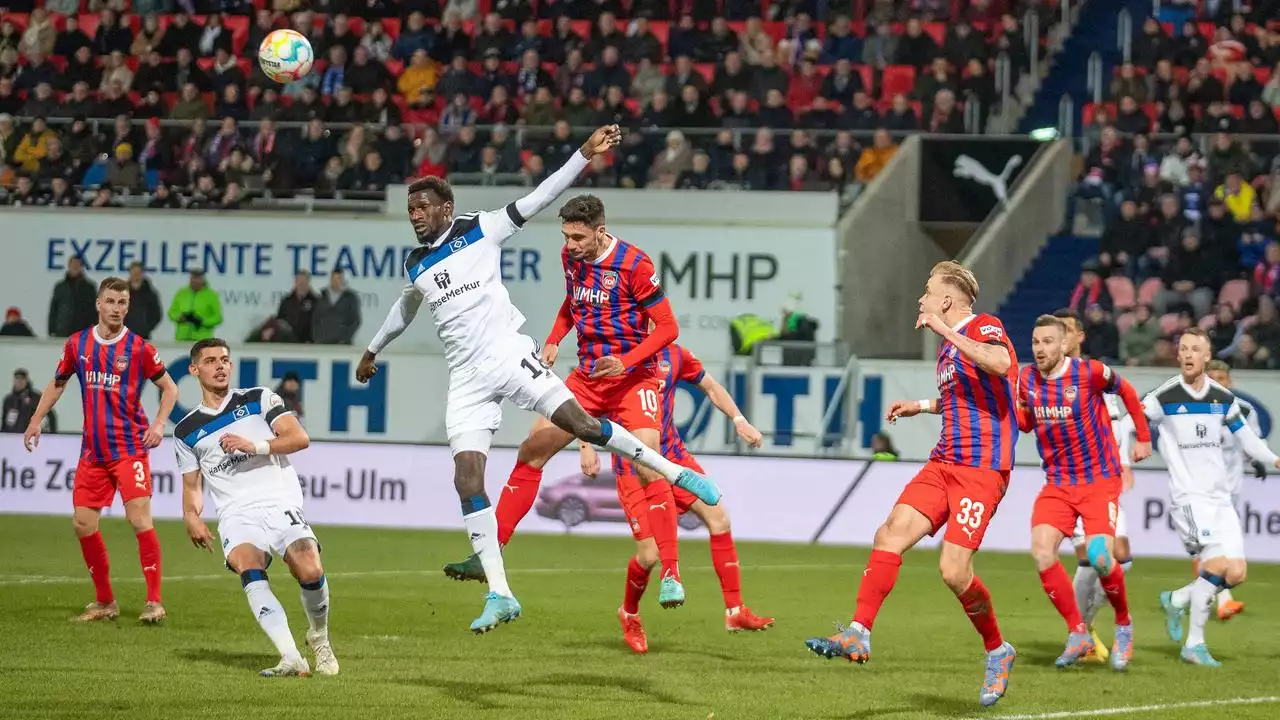 Fußball, 2. Bundesliga: HSV-Aufholjagd bringt einen Punkt in Heidenheim