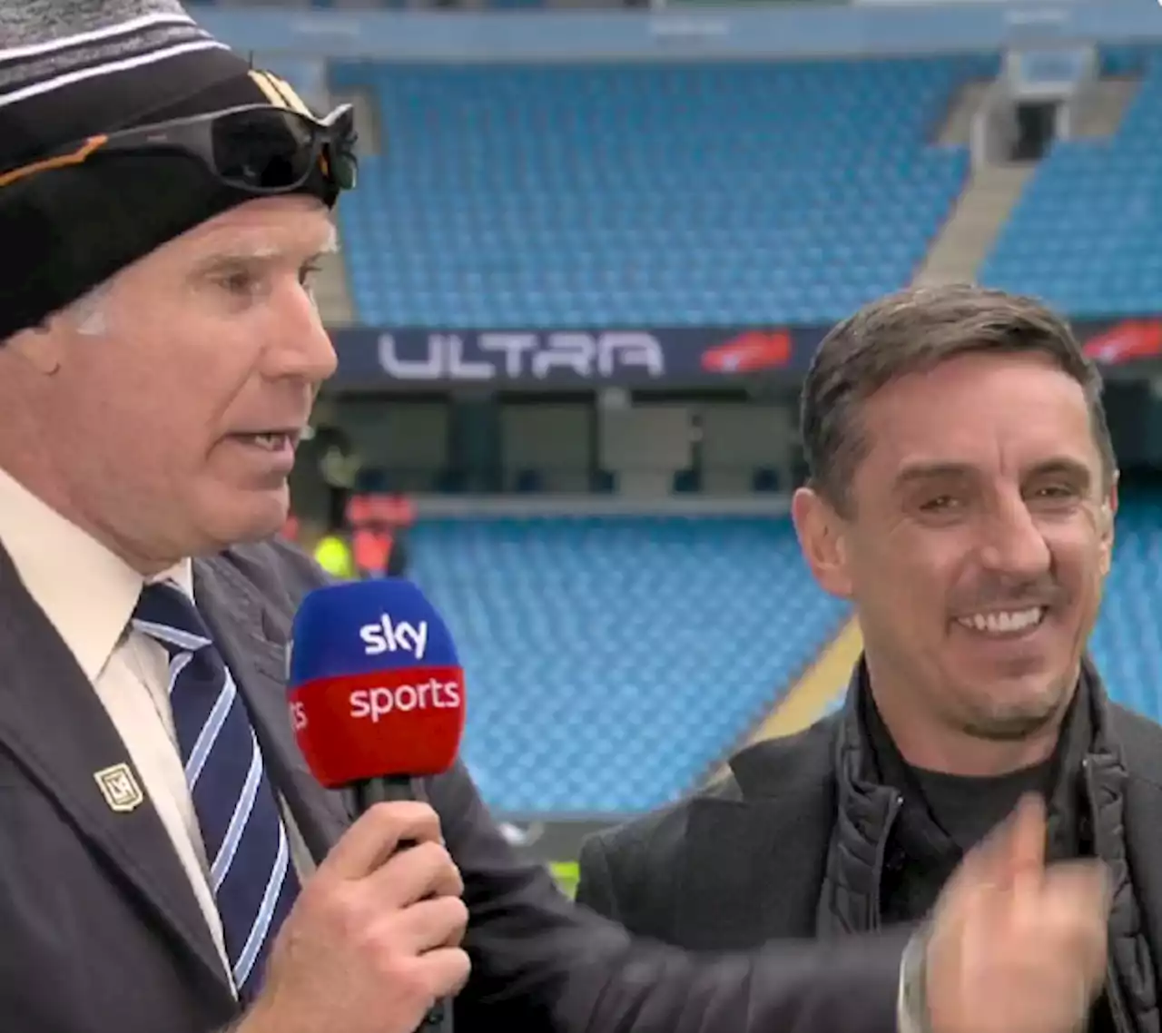 Will Ferrell rips into Gary Neville during surprise Super Sunday appearance