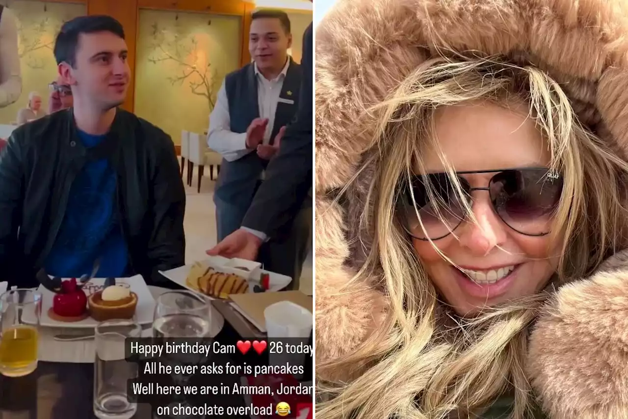 Carol Vorderman treats rarely-seen son Cameron to slap up breakfast for his birthday in Jordan