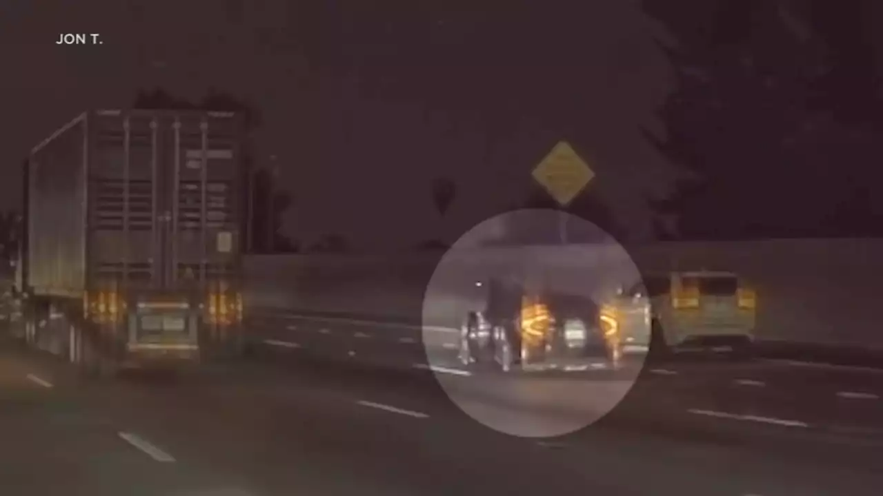 Caught on video: Car-to-car shooting on 91 Freeway