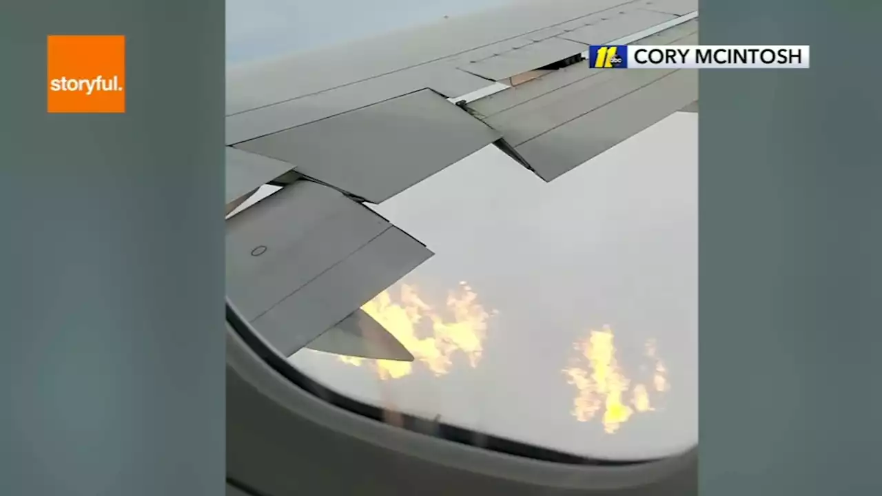 Video shows moment Delta airplane wing catches fire