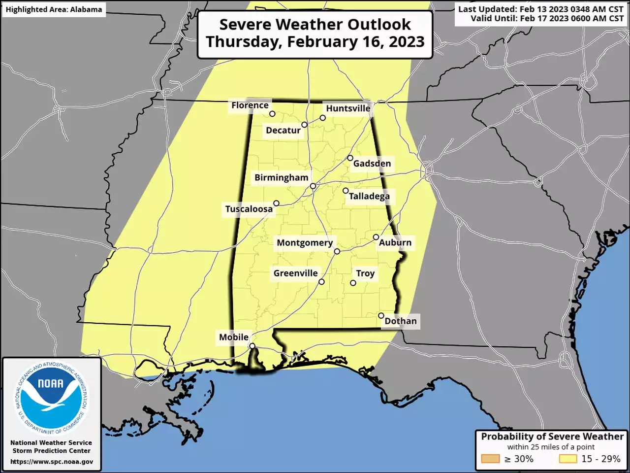 Two chances for severe storms in Alabama this week