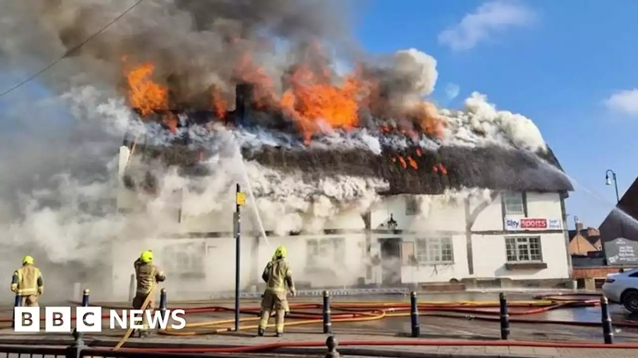 Lutterworth: Crews tackle blaze at thatched roof pub