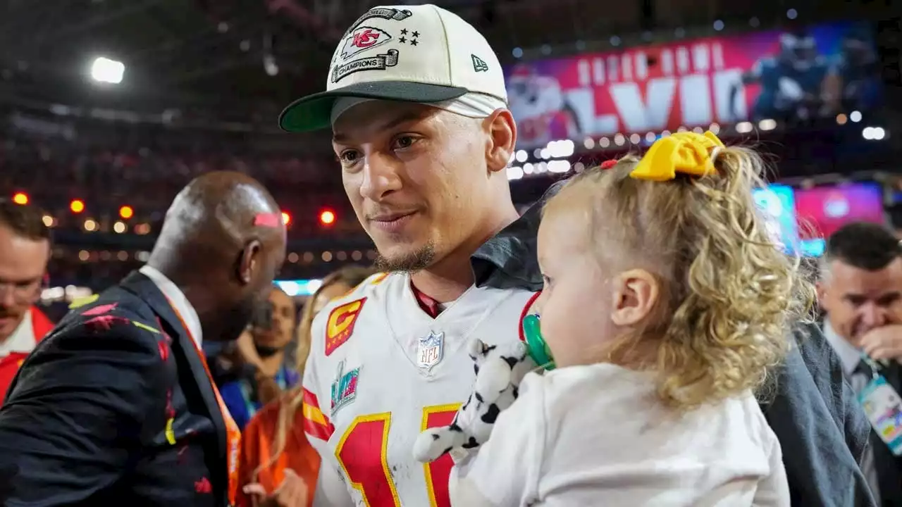 Patrick Mahomes Holds Daughter Sterling Skye After Being Named MVP