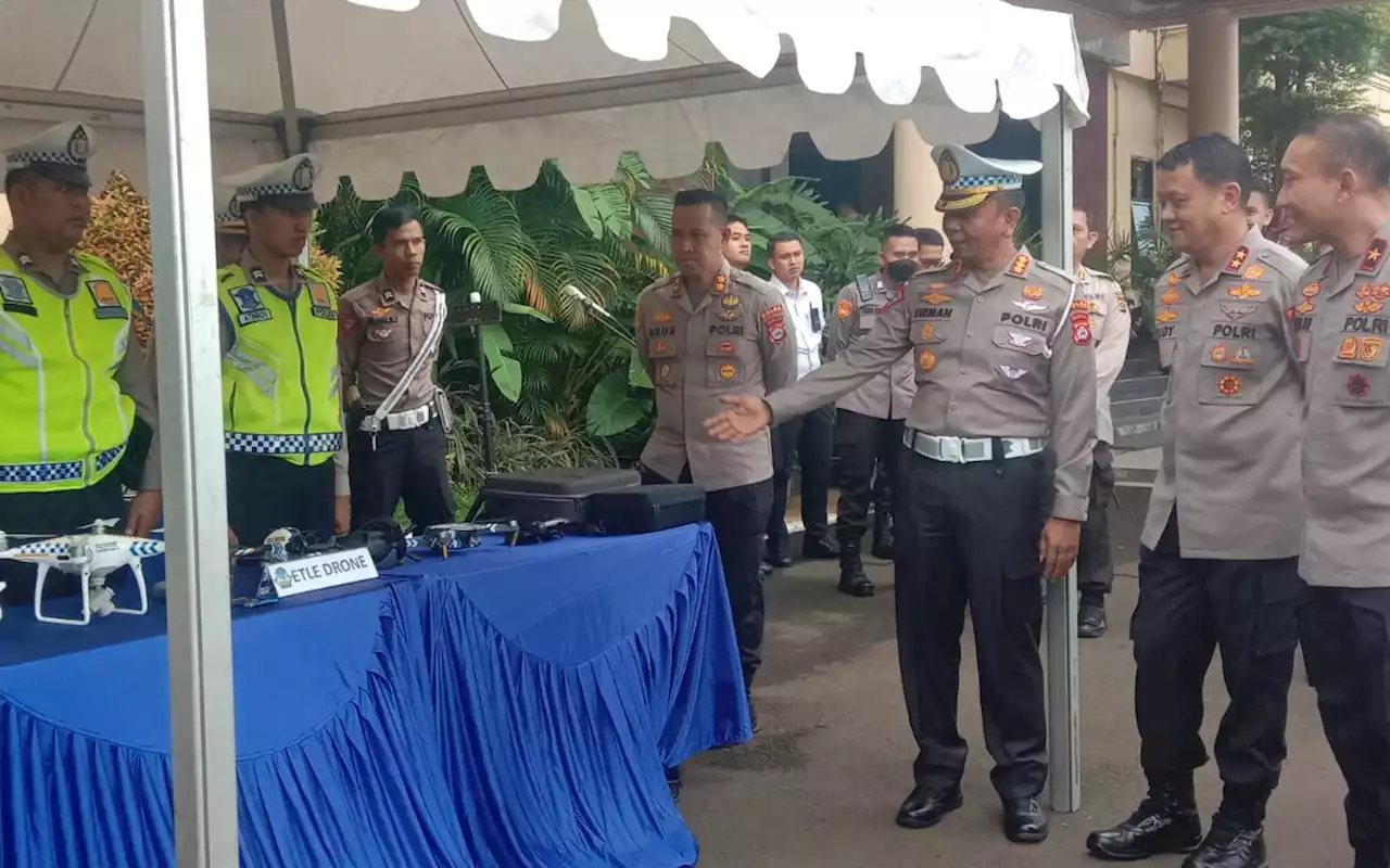 Menjelang Mudik Lebaran, Ditlantas Polda Banten Uji Coba ETLE Drone