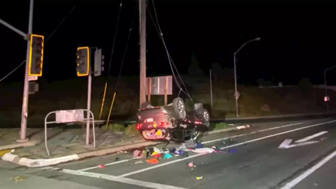 Campbell Rollover Crash Causes Power Outage