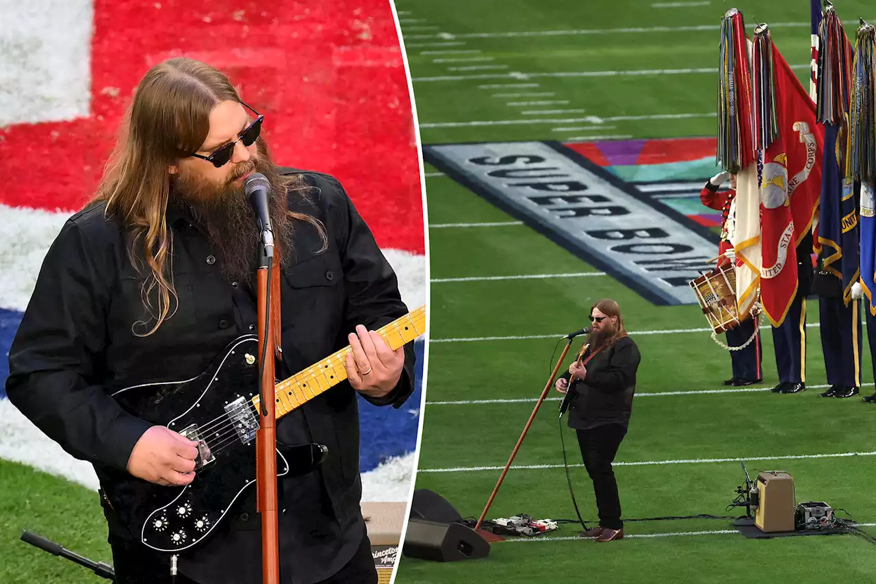 Chris Stapleton puts soulful spin on national anthem at Super Bowl 2023