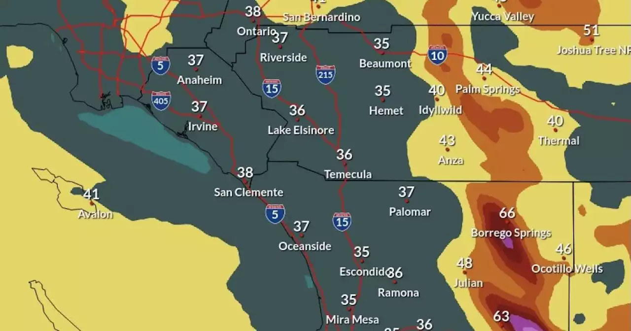 Expect cold temperatures, fierce winds and sporadic rain in San Diego County this week