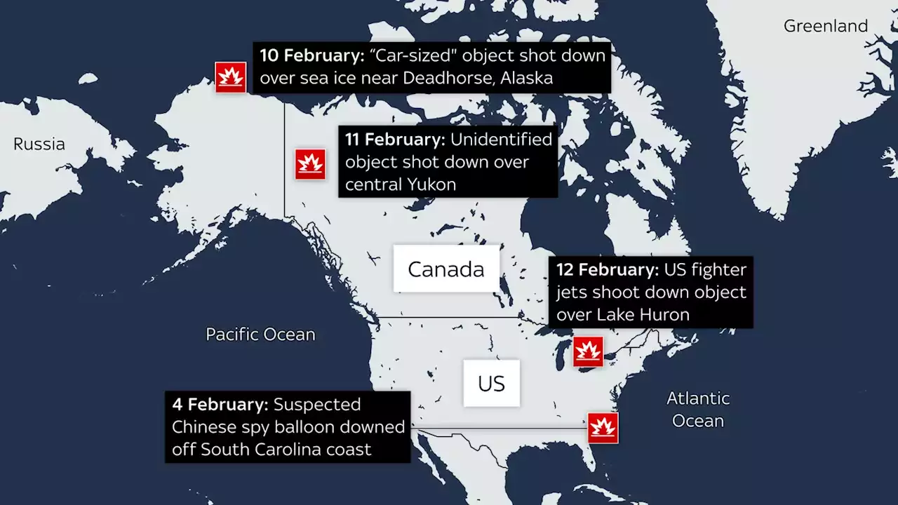 Spy balloons and flying objects: A timeline of what and where fighter jets have shot down unidentified aircraft so far this month