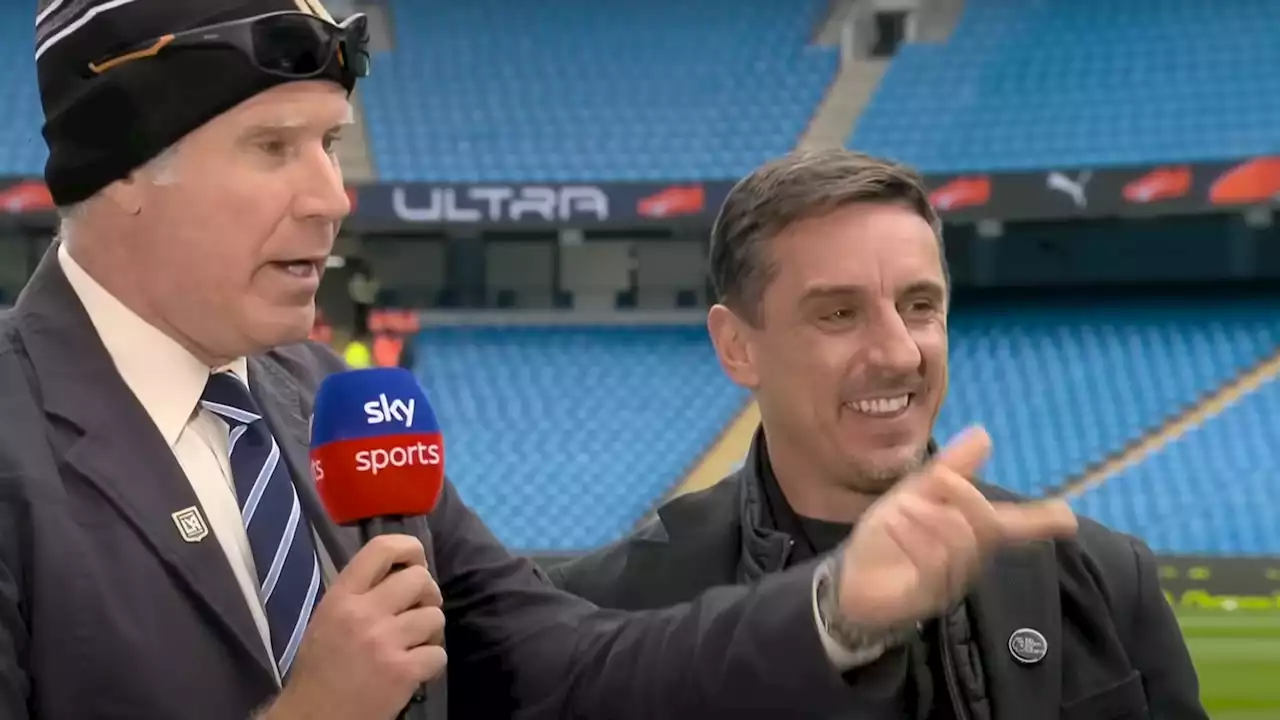 Will Ferrell is having a great time in the UK - teasing Gary Neville, reuniting with Roy Keane and enjoying pubs on football tour