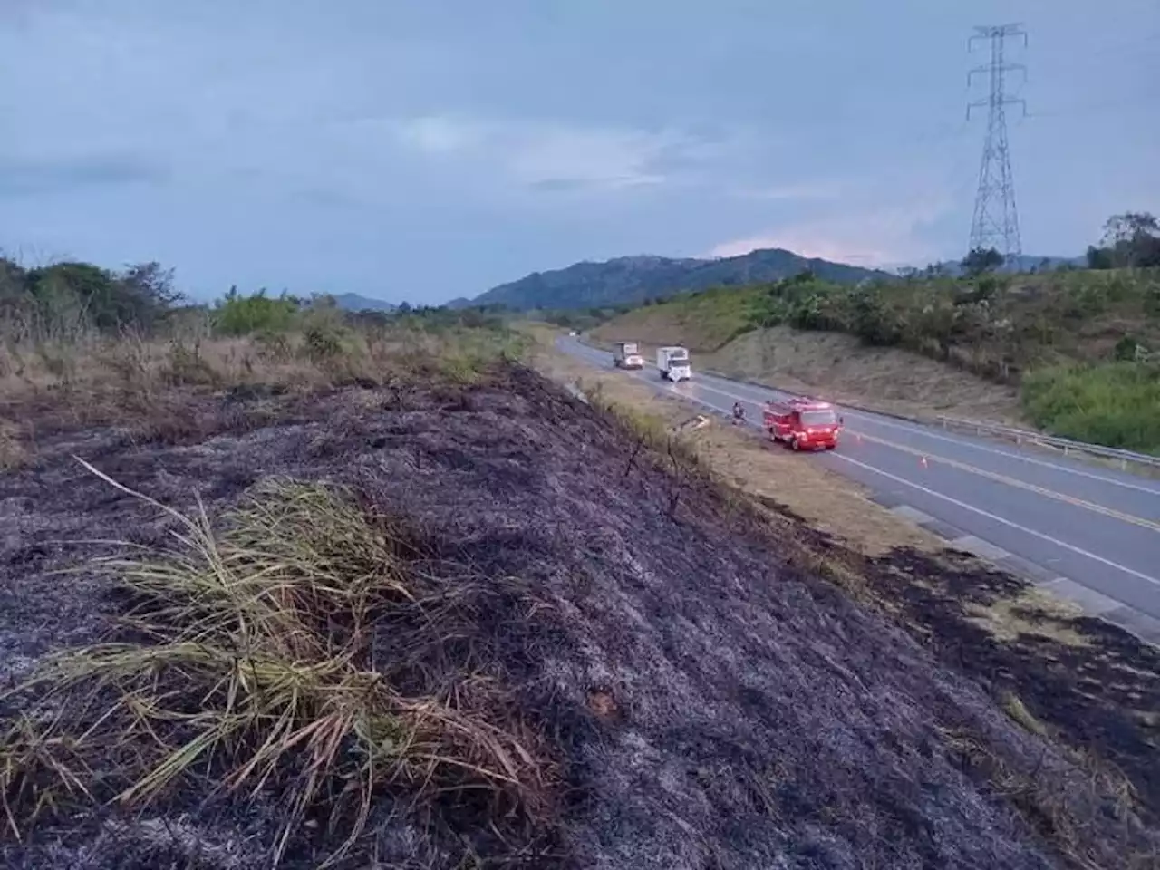 Incendio forestal de capa vegetal se registró en la vía Manizales - Medellín