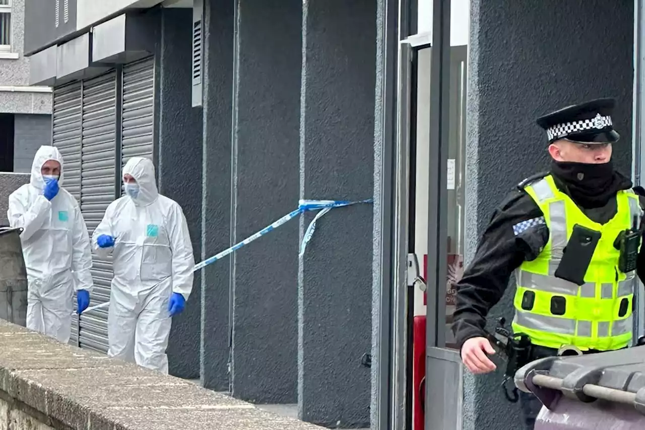 Police lockdown scene after death in Glasgow