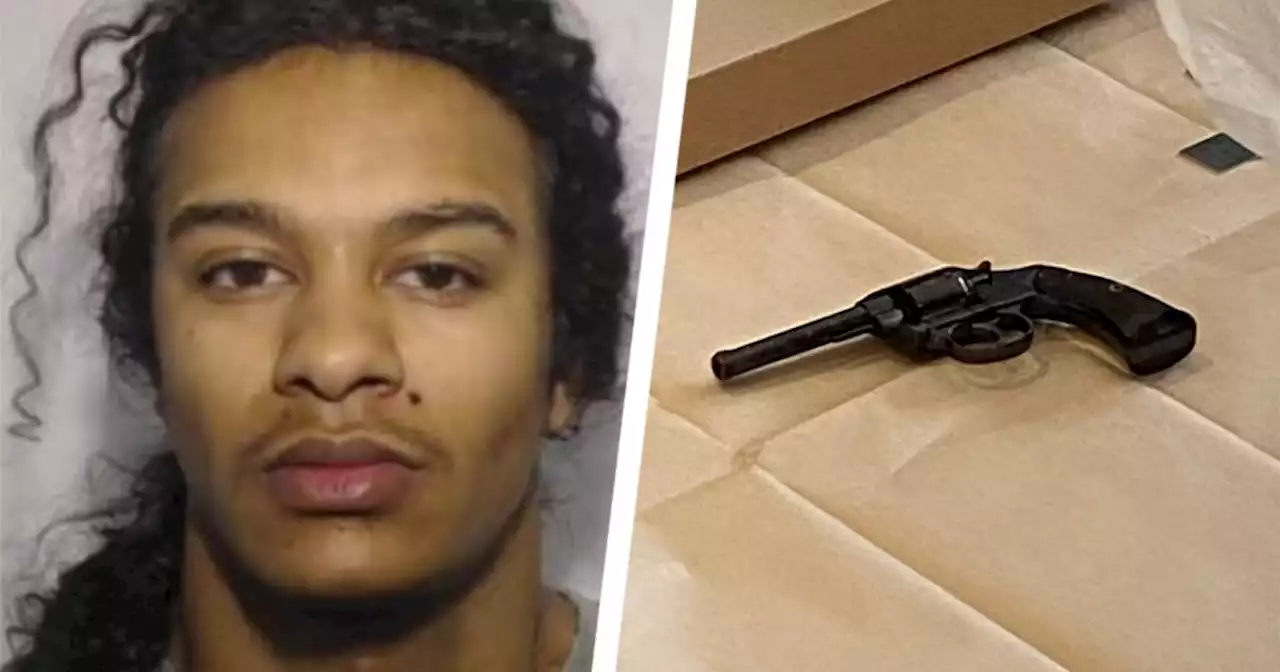 Desperate criminal tried to hide his loaded gun after police burst into house