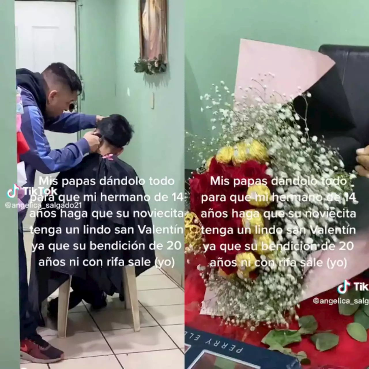 Papás ayudan a pequeño a dar sorpresa de San Valentín a su novia y se viraliza