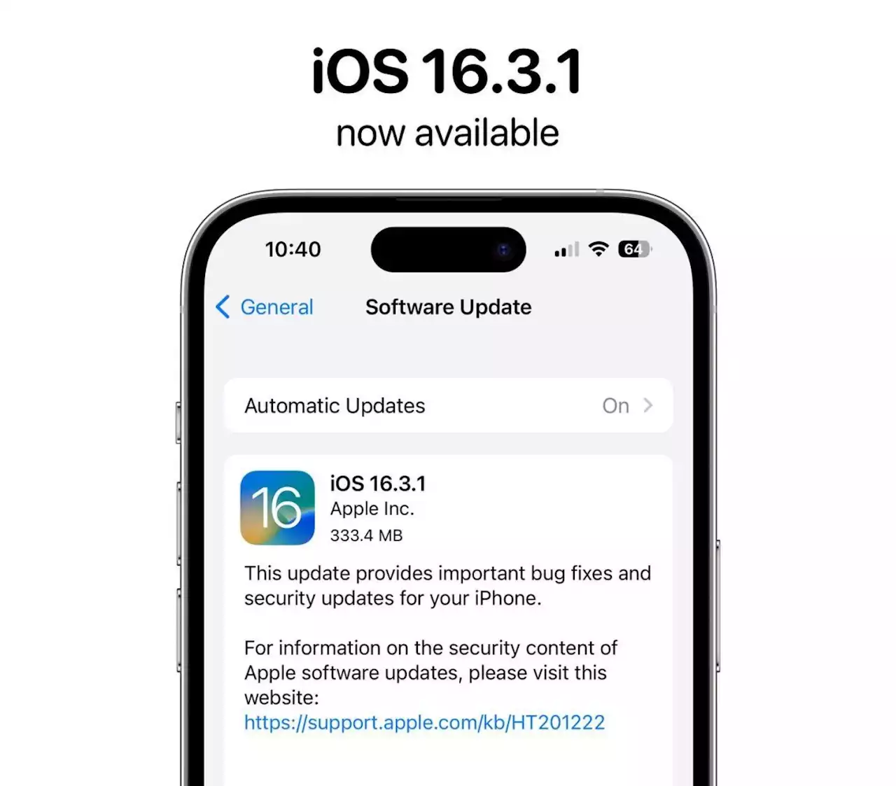 Apple släpper iOS 16.3.1