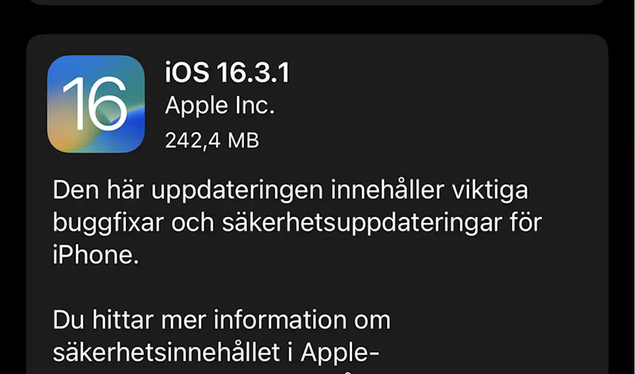 Apple har släppt Ios 16.3.1 – får Google Foto att sluta fungera