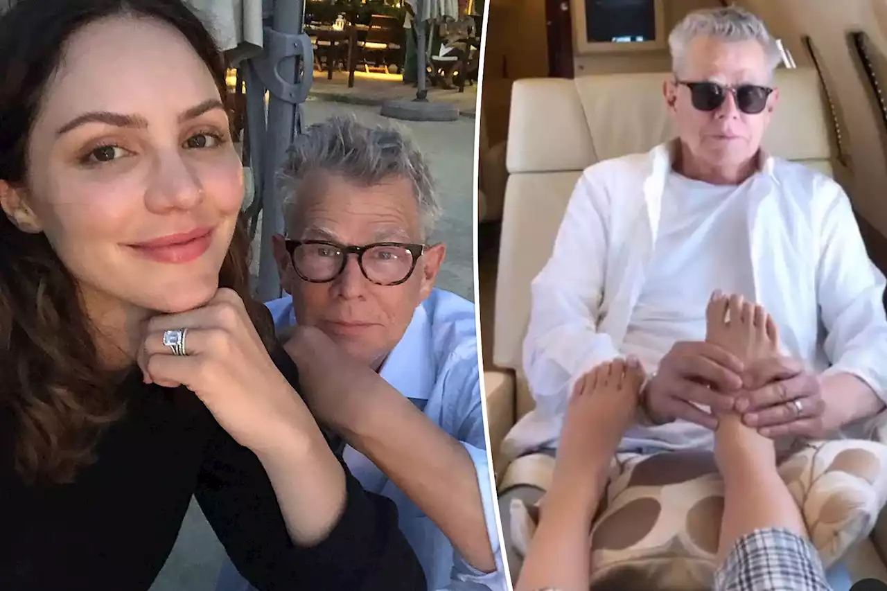 David Foster gives Katharine McPhee a foot rub in Valentine’s Day video