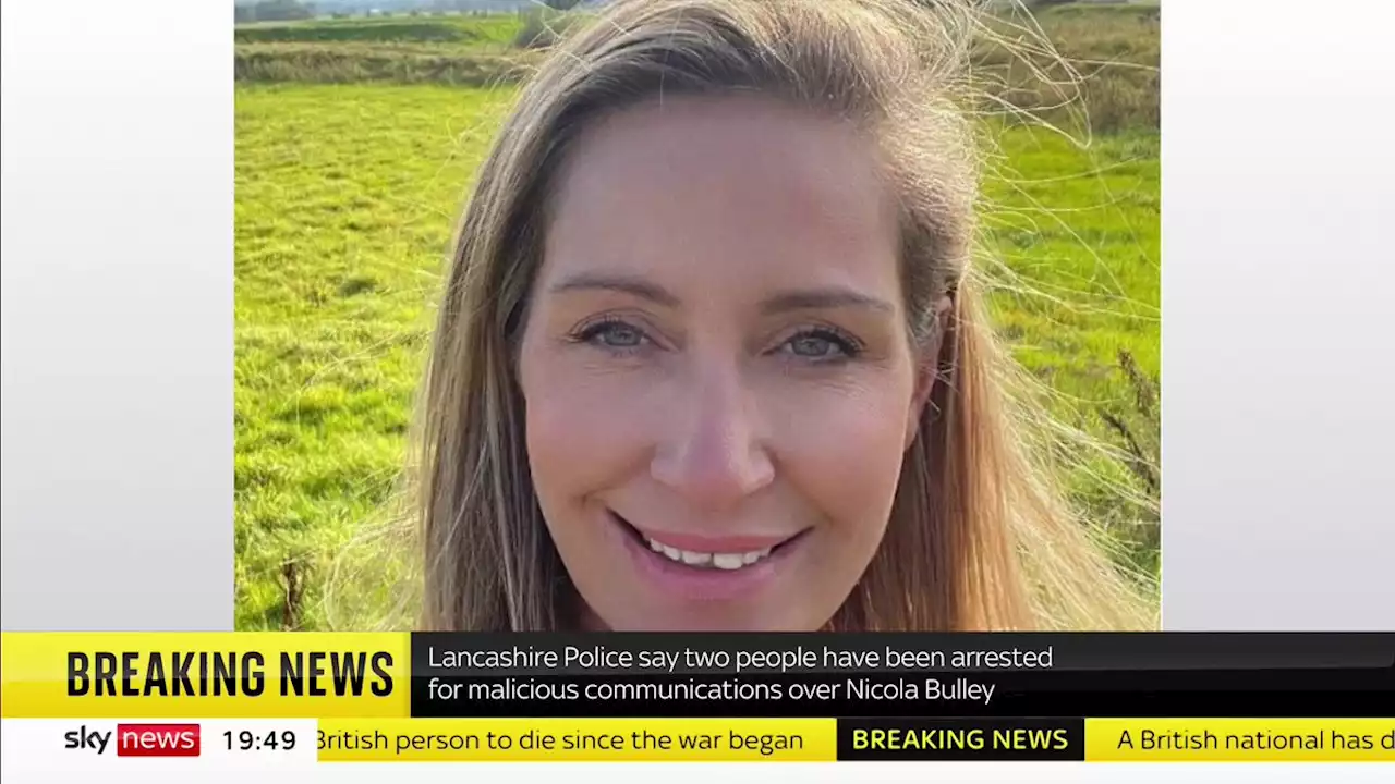 Nicola Bulley: Two people arrested on suspicion of malicious communications over missing dog walker