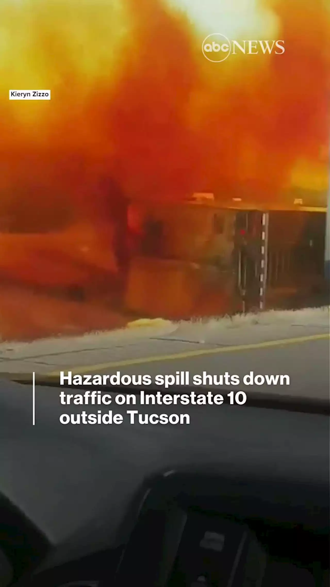 Hazardous spill shuts down traffic outside Tucson, Arizona