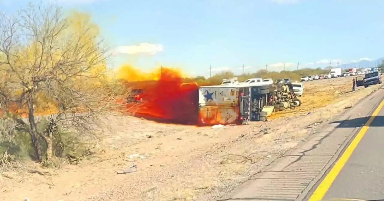 I-10 closed in south Tucson after a nitric acid spill