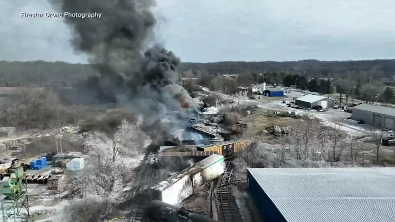 Video of Ohio train derailment shows wheel bearing in 'final stage of overheat failure,' NTSB says