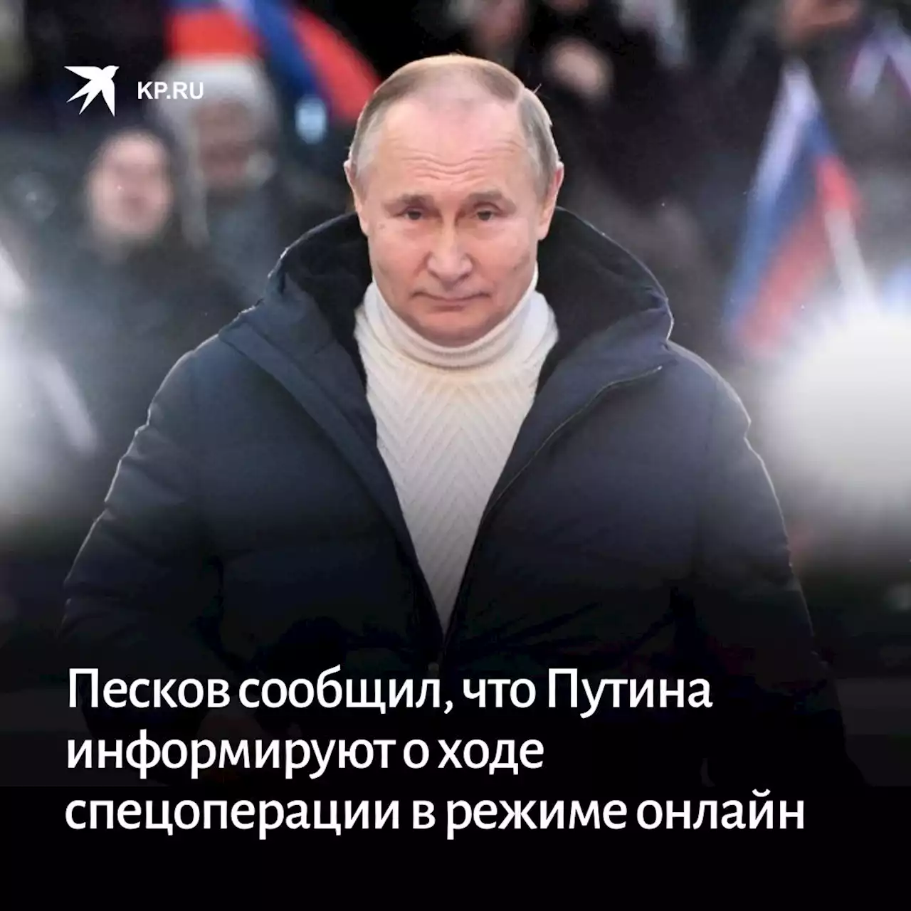 Песков сообщил, что Путина информируют о ходе спецоперации в режиме онлайн