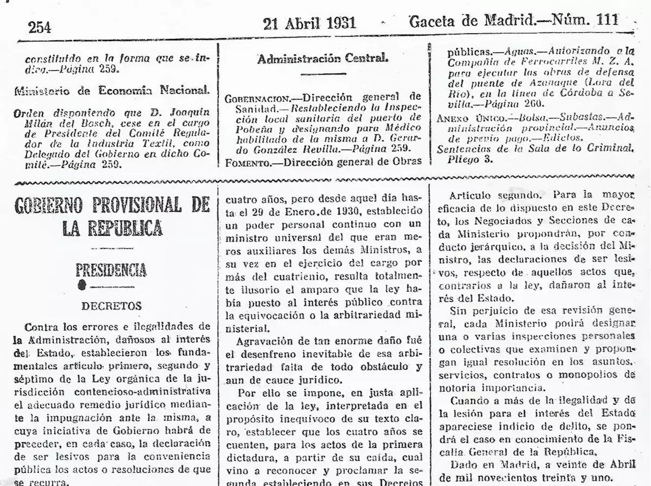 No es un cambio de nombre, es un cambio de régimen, del monárquico al republicano