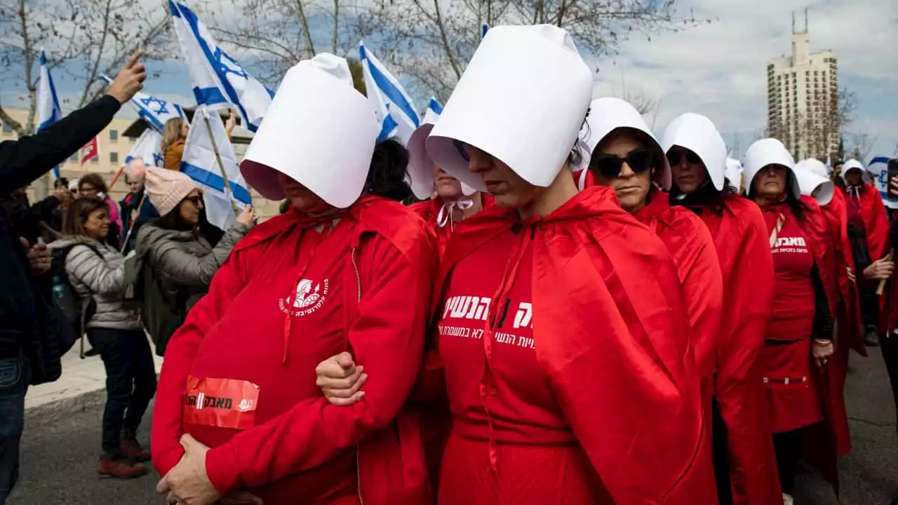 Why are people dressing in Handmaid's Tale outfits and protesting in Israel?