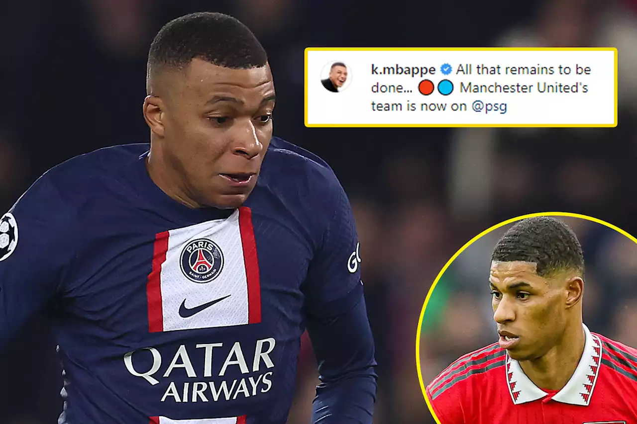 Mbappe baffles United fans over his Instagram post as Rashford reacts with fire emoji