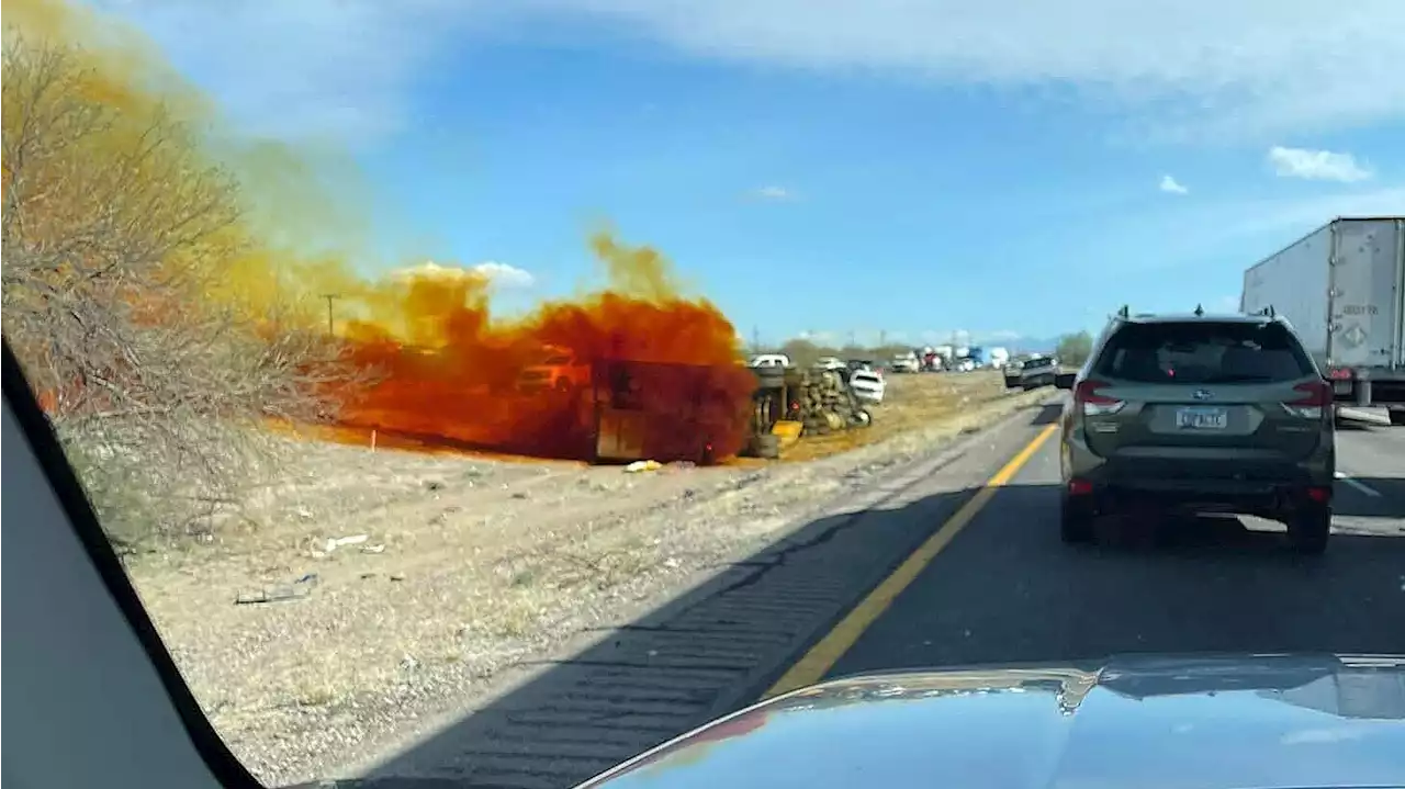 Hazmat warning issued after Tucson freeway crash