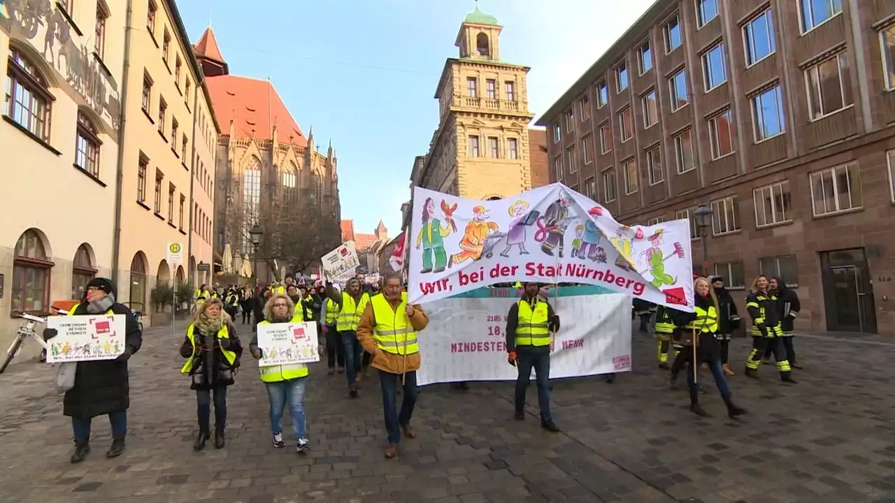 Öffentlicher Dienst: Tausende bei Streik-Aktion in Nürnberg