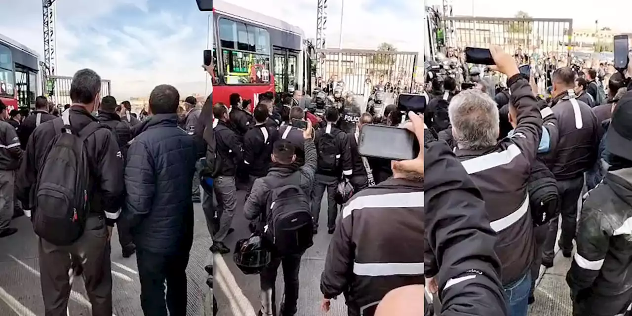 Agresiones entre conductores de TransMilenio y el Esmad: Se complica situación en Portal 20 de Julio