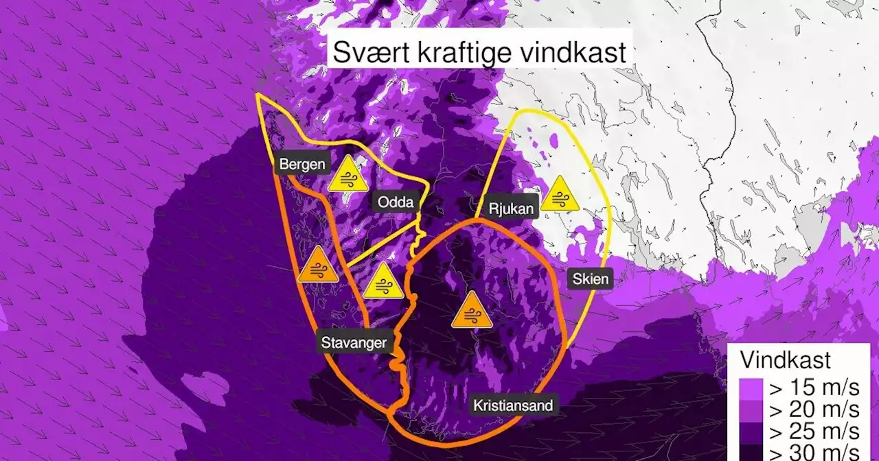 Stormvarsel i sør