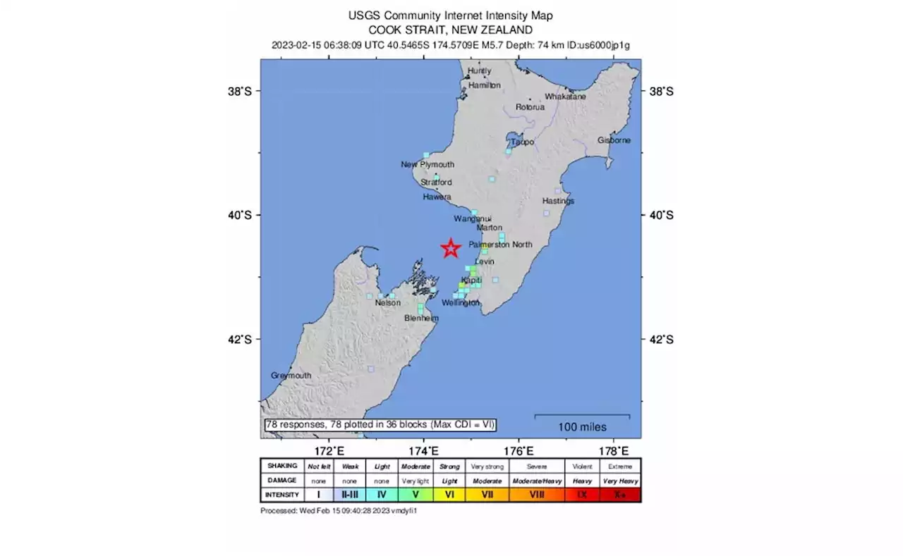 Reportan sismo en Nueva Zelanda, preliminar de 5.7