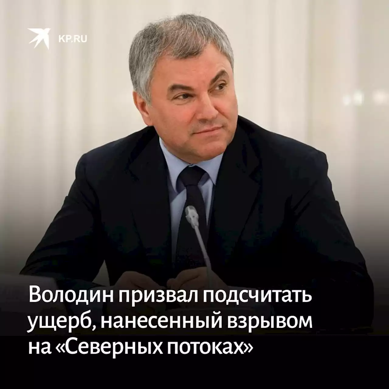 Володин призвал подсчитать ущерб, нанесенный взрывом на «Северных потоках»