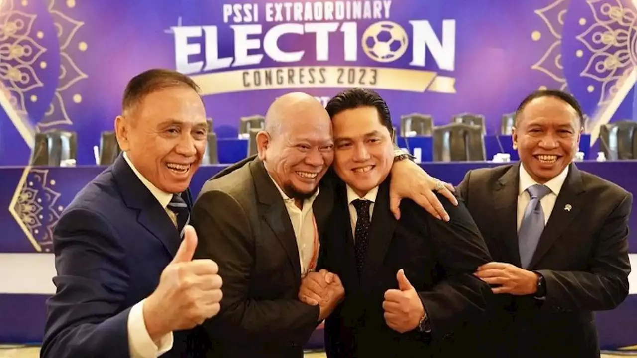 Bikin Adem KLB PSSI, Intip Potret Erick Thohir dan La Nyalla Saling Merangkul