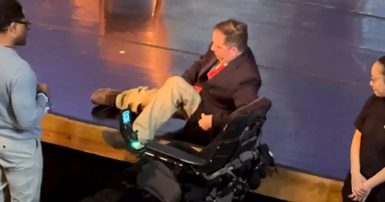 City council member forced to climb onto Denver debate stage due to lack of wheelchair access