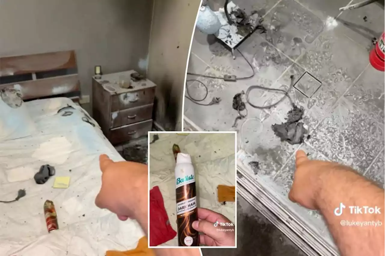 Man claims dry shampoo exploded in his mother’s purse and set his house on fire