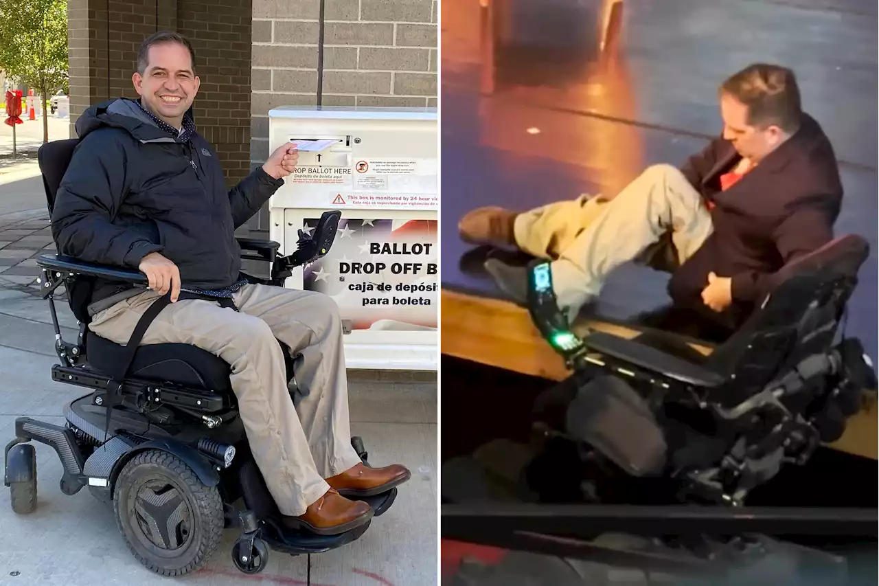 Paralyzed councilman forced to crawl onto debate stage with no wheelchair ramp