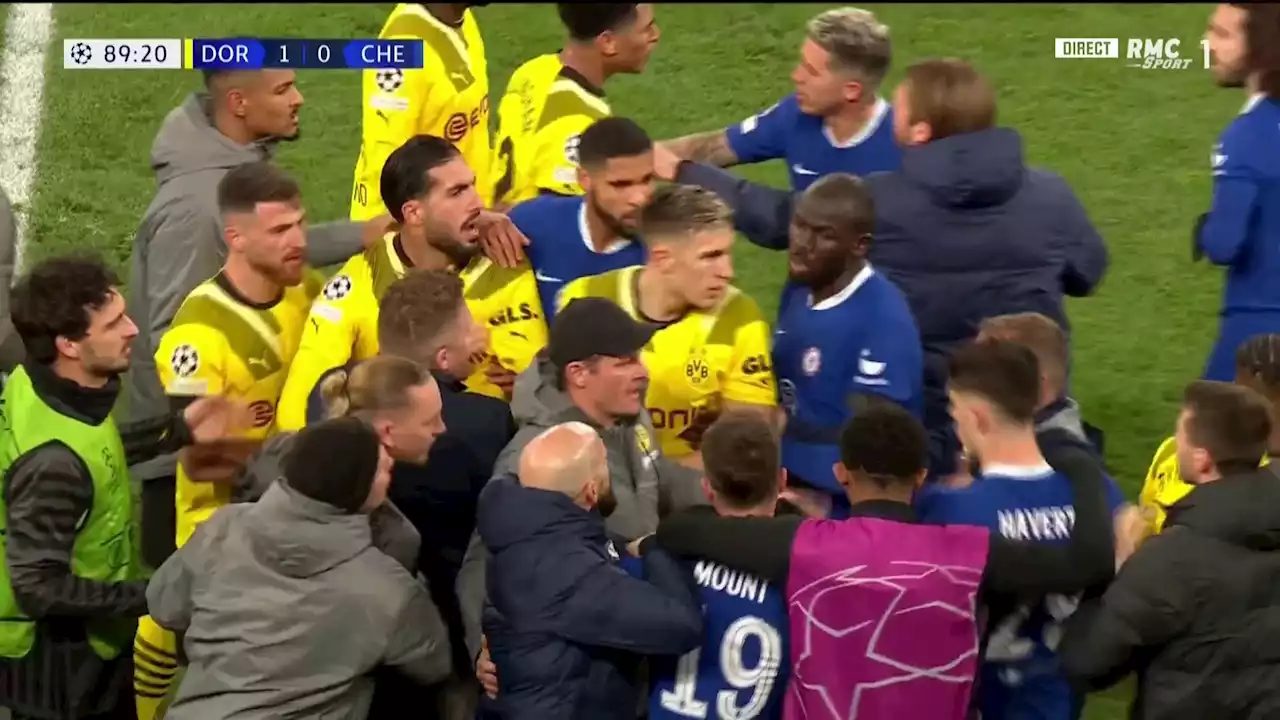 Dortmund-Chelsea: ça a chauffé en fin de match avec des échauffourées entre les joueurs