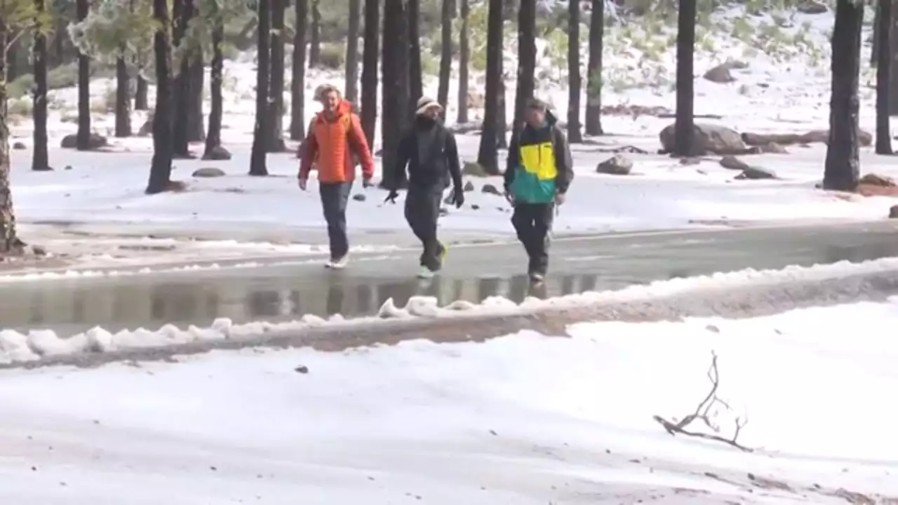 Primera nevada del año en la cumbre de Gran Canaria